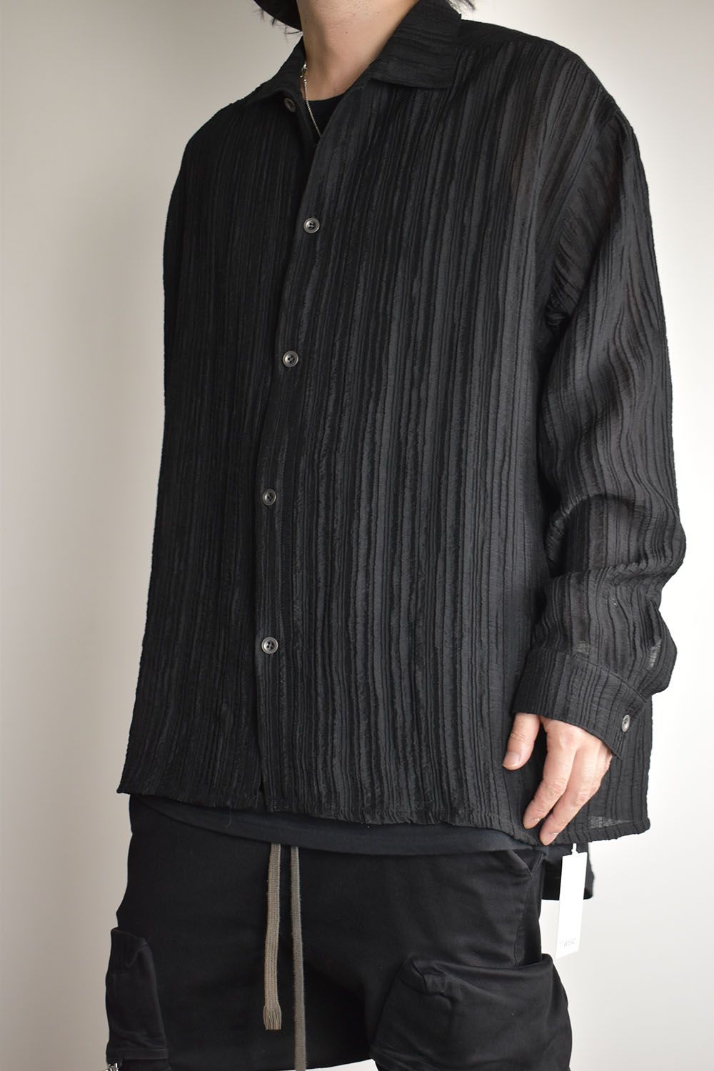 Sheer Yoryu Shirts"Black"/シアーシャツ"ブラック"