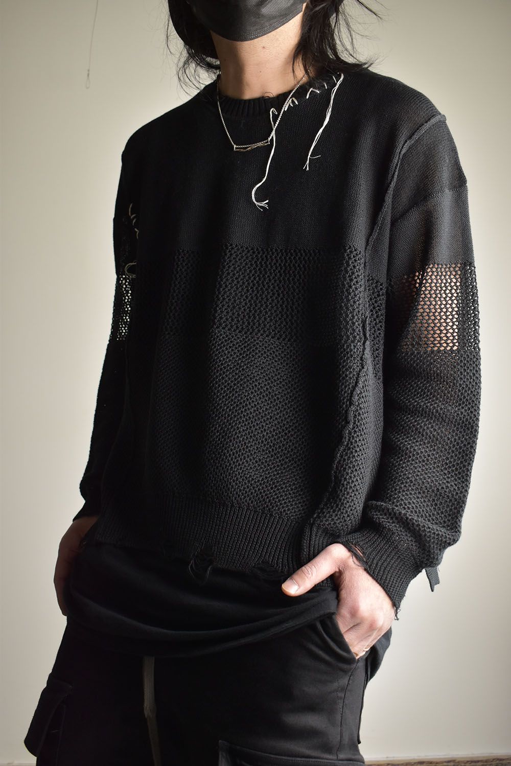 Crash Summer Knit"Black" / クラッシュサマーニット"ブラック"