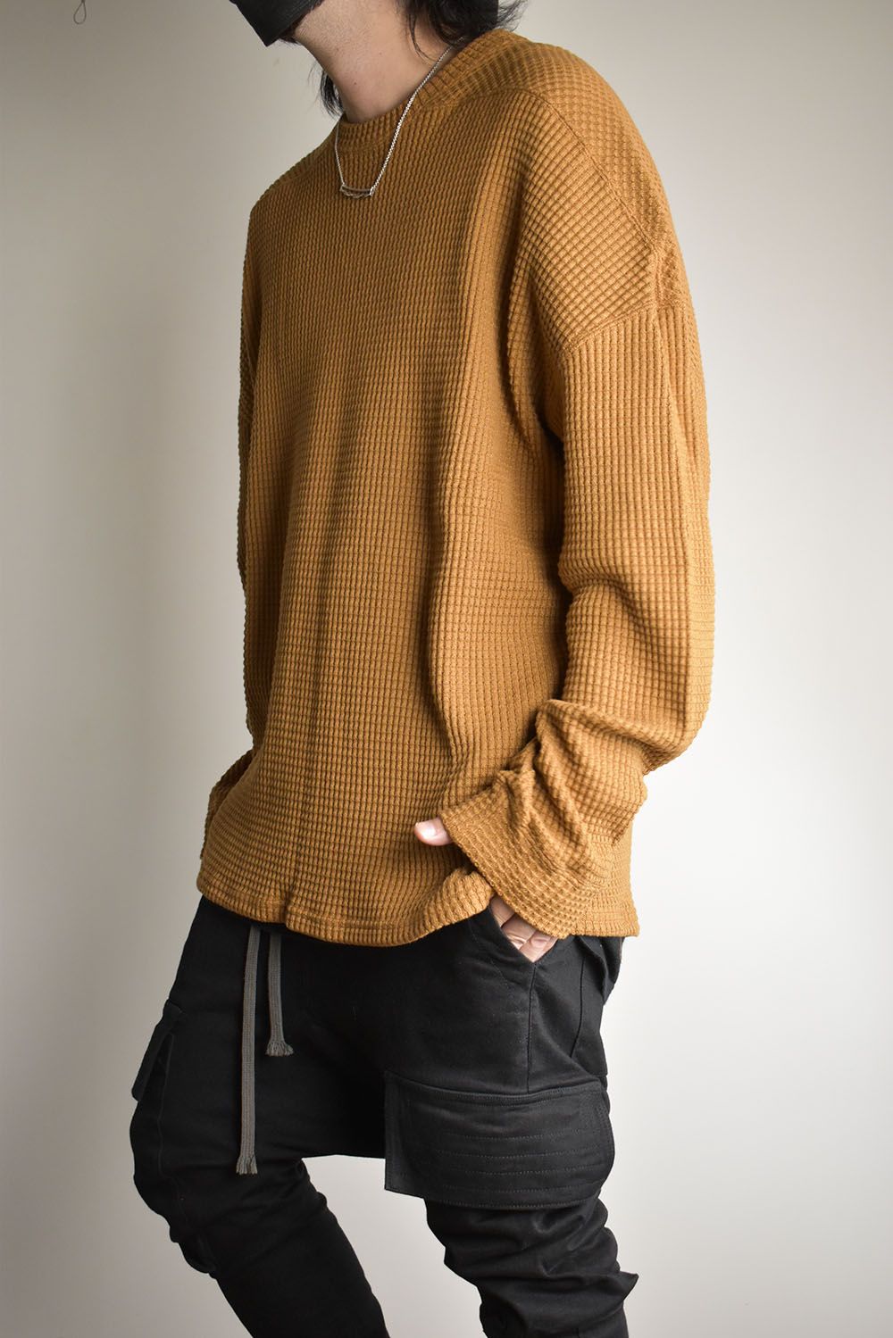 Heavy Waffle Over Size Top"Camel" / ヘビーワッフルオーバーサイズトップ"キャメル"