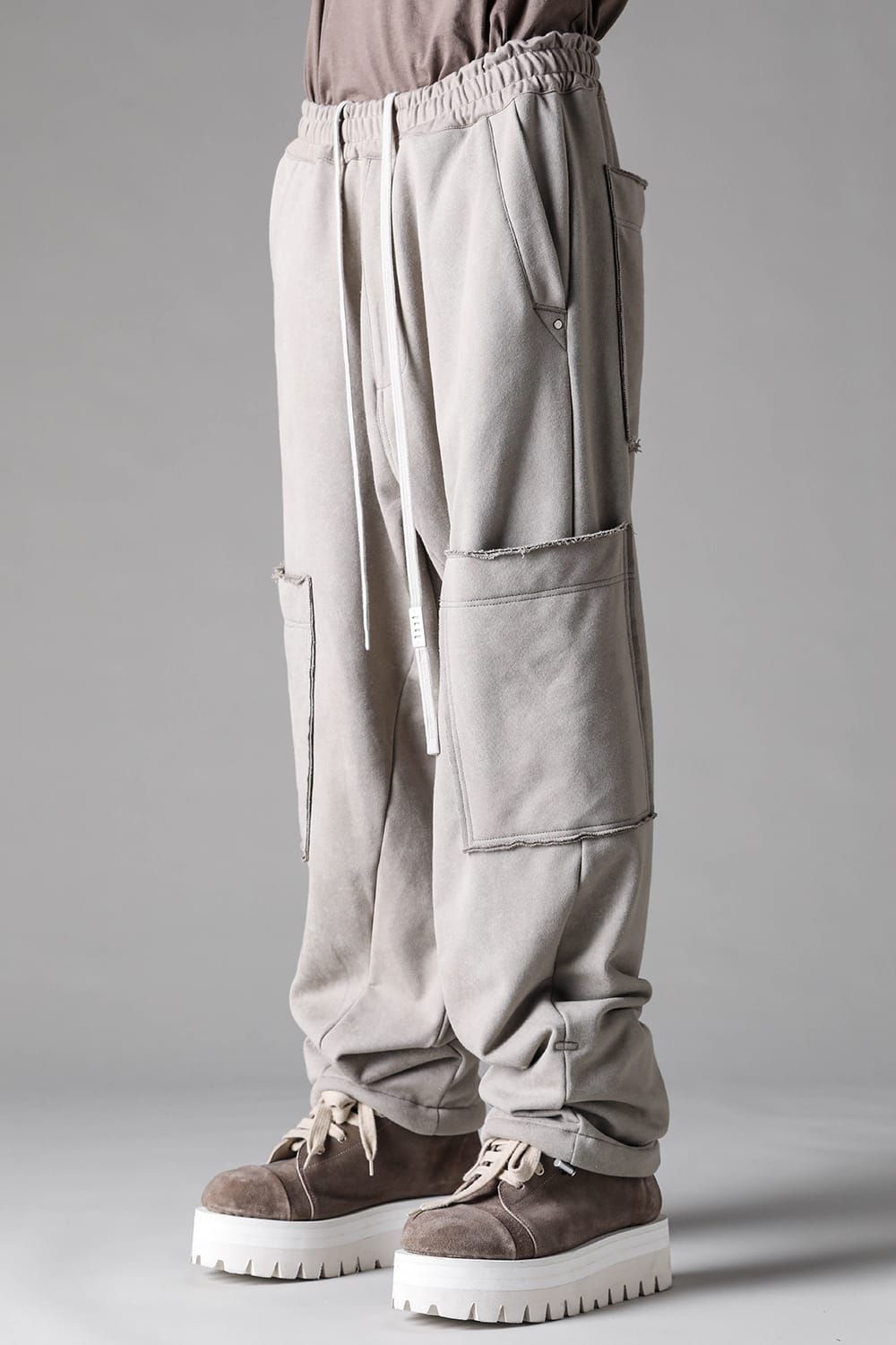 《2027SS先行予約》French Terry Wide Pants "Black / Grey / L.Beige"/ フレンチテリー裏毛ワイドパンツ"ブラック / グレー /ライトベージュ"