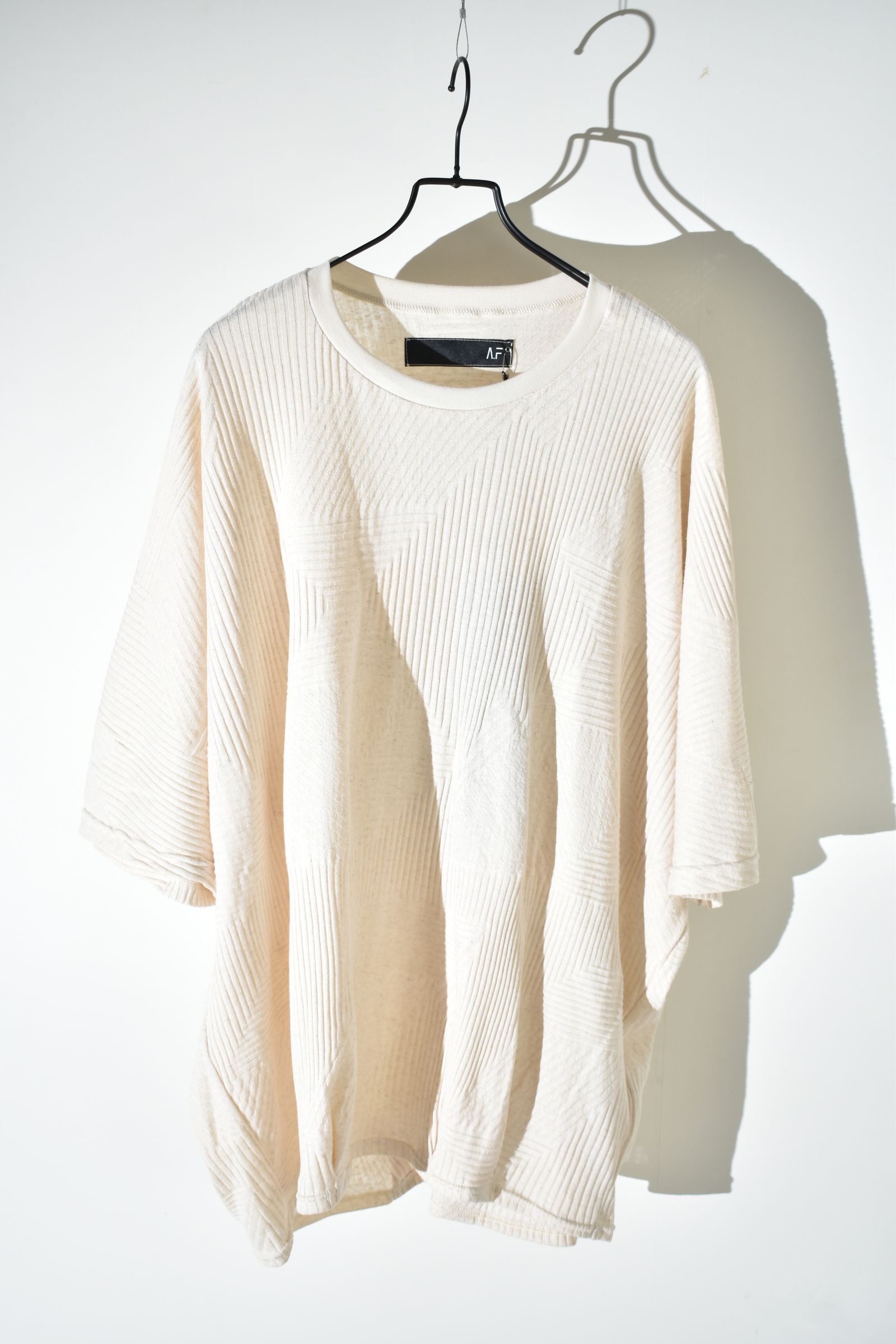 Deformed Stripe Pattern Dolman Tee "Cream" /ディフォルメドストライプパターンドルマンTee"クリーム"