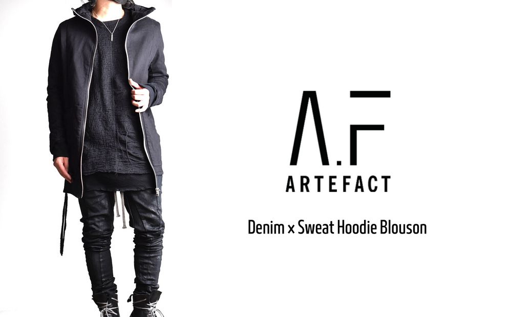 A.F artefact "Denim × Sweat Hoodie Blouson"