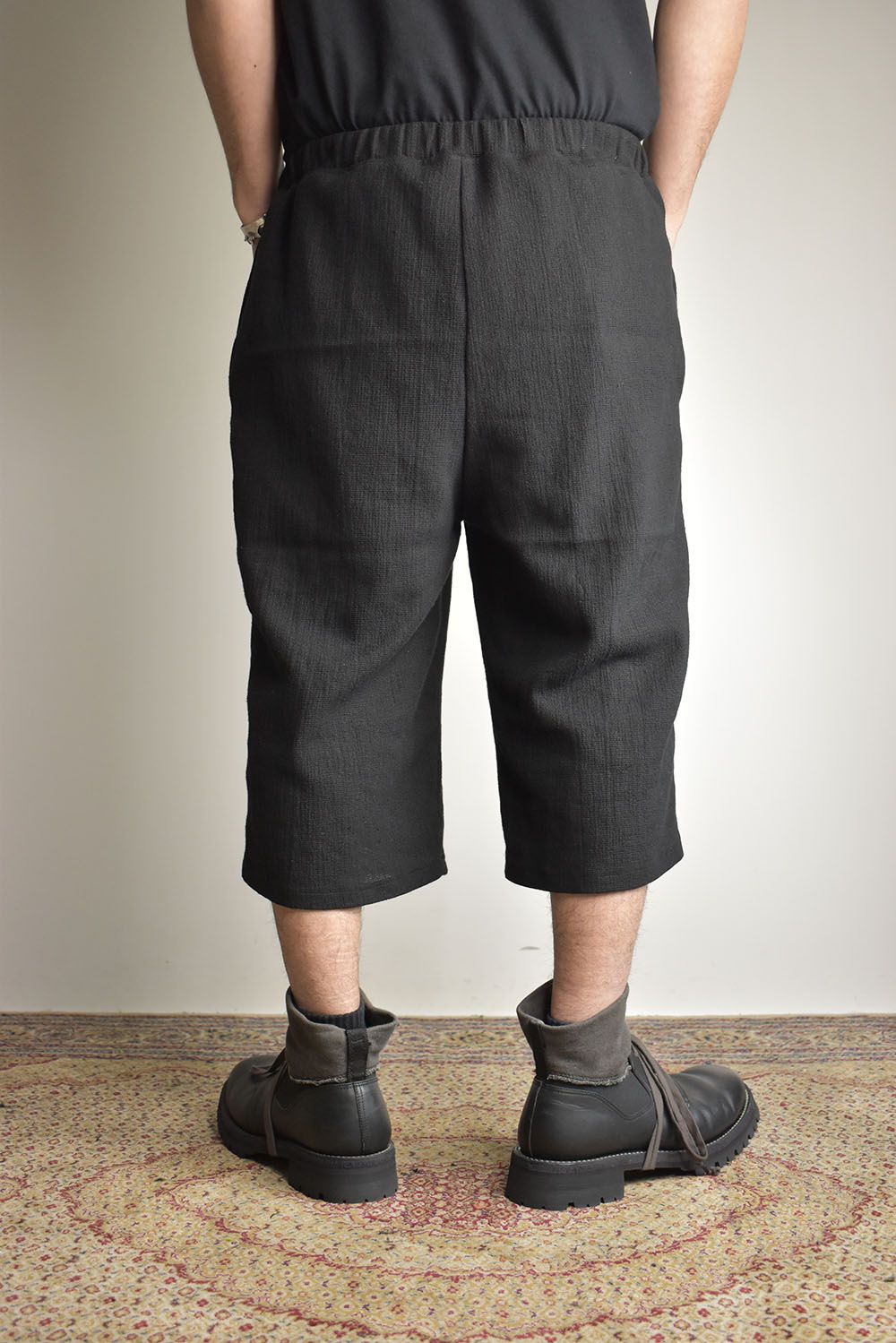 Linen Cotton Easy Wide Pants"Black" / リネンコットンイージーワイドパンツ"ブラック"