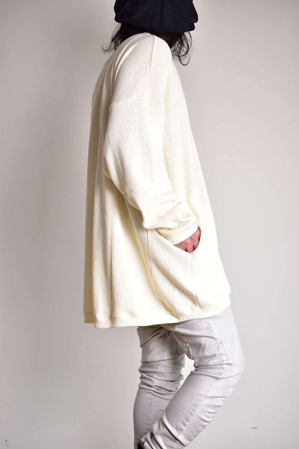Over Sized Knit Pullover"White"/オーバーサイズニットプルオーバー"ホワイト"