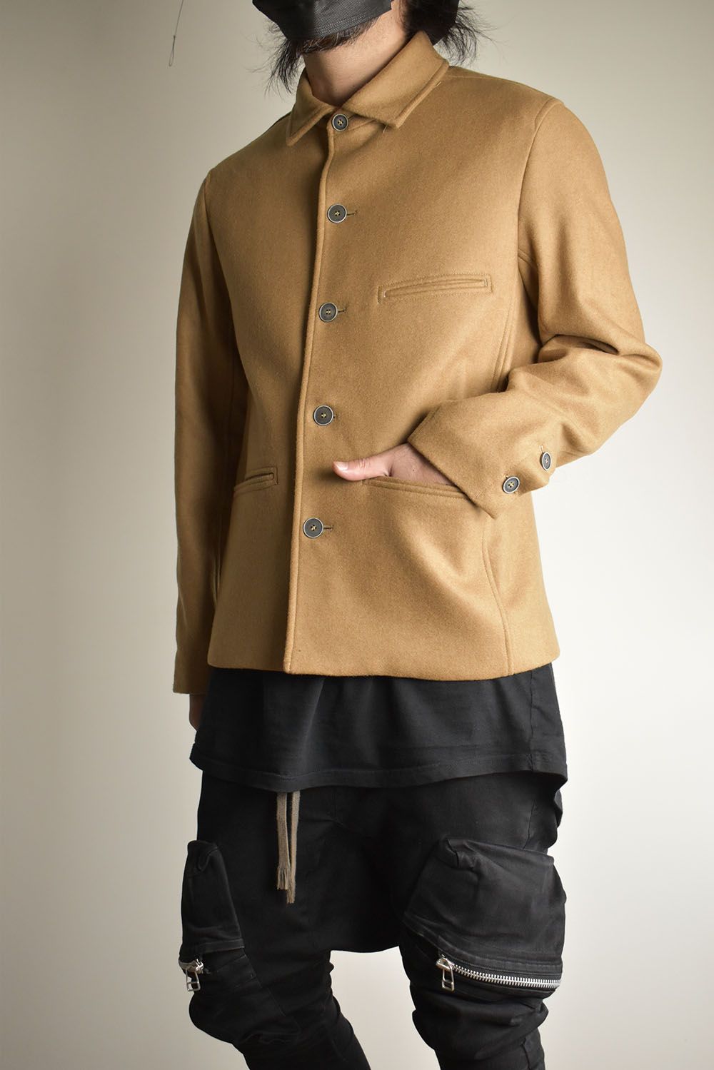 Wool Cashmere Work Jacket"Camel" / ウールカシミアワークジャケット"キャメル"