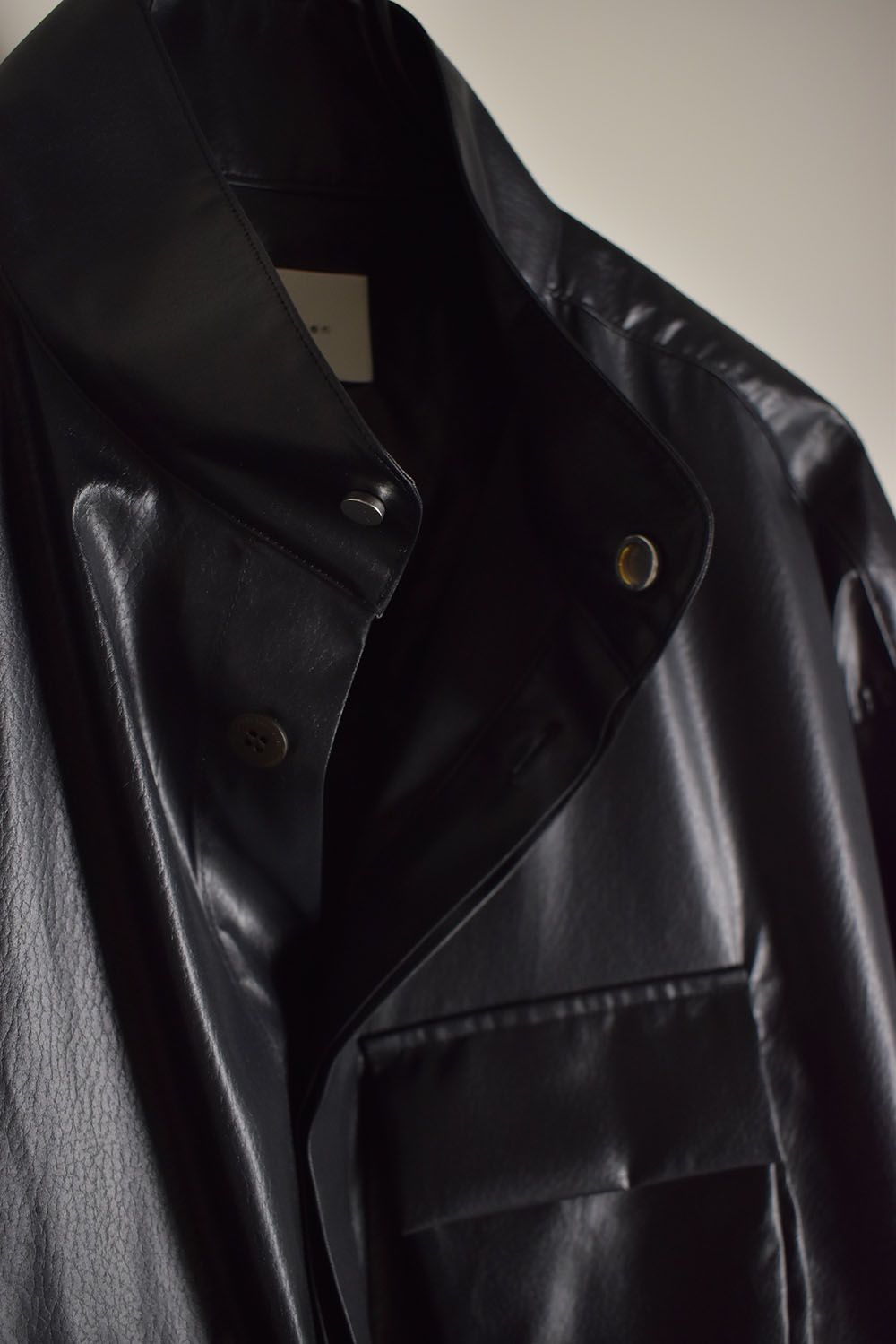 Fake Fake Leather Shirts Jacket"Black" / フェイクフェイクレザーシャツジャケット"ブラック"