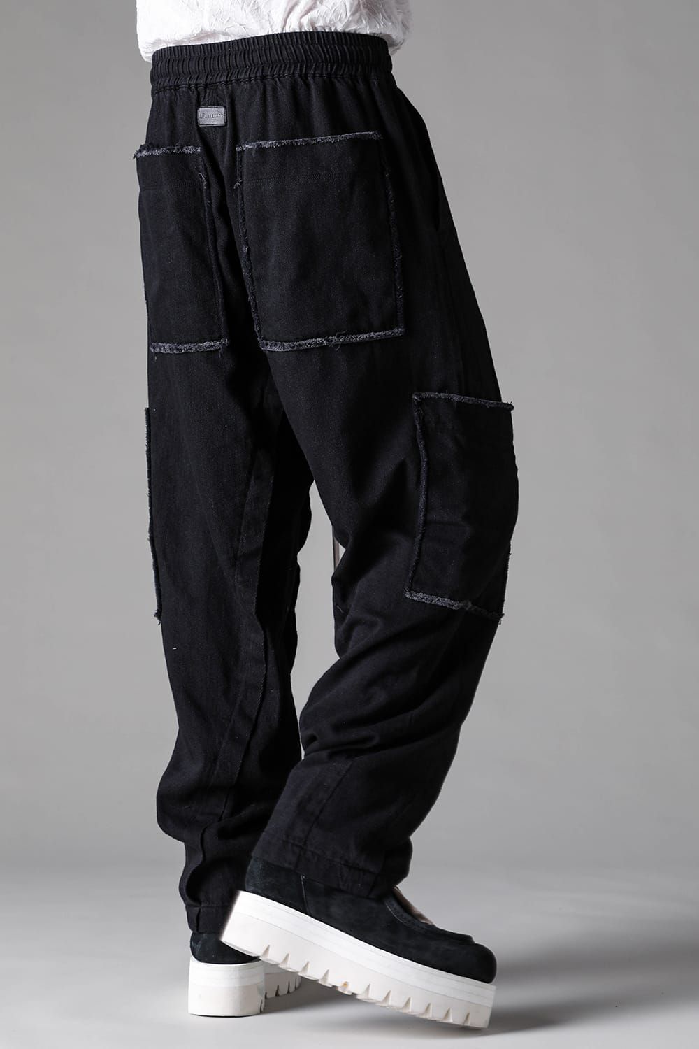 《2027SS先行予約》Loose Denim Wide Cargo Pants"Black" / ルーズデニムワイドカーゴパンツ"ブラック"