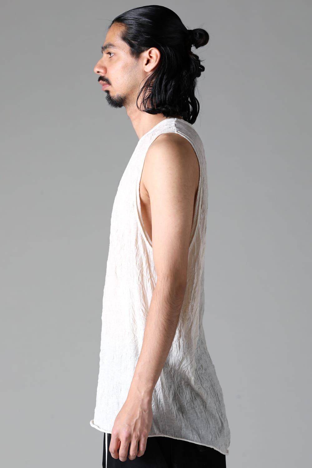 《2025AW先行予約》Gauze Washer Tank Top"Black / Grey / Ivory /Beige" /ガーゼワッシャタンクトップ"ブラック / グレー / アイボリー /ベージュ"