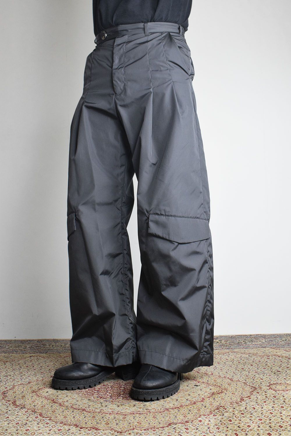 Shingle Flap Baggy Trousers "Charcoal" / シンフラップバギートラウザー"チャコール"