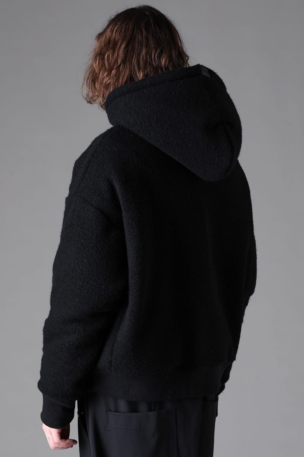 《2026AW先行予約》Sheep Pile Knit Padded Hoodie"Black / Khaki" / シープパイルニットパデッドフーディ"ブラック / カーキ"