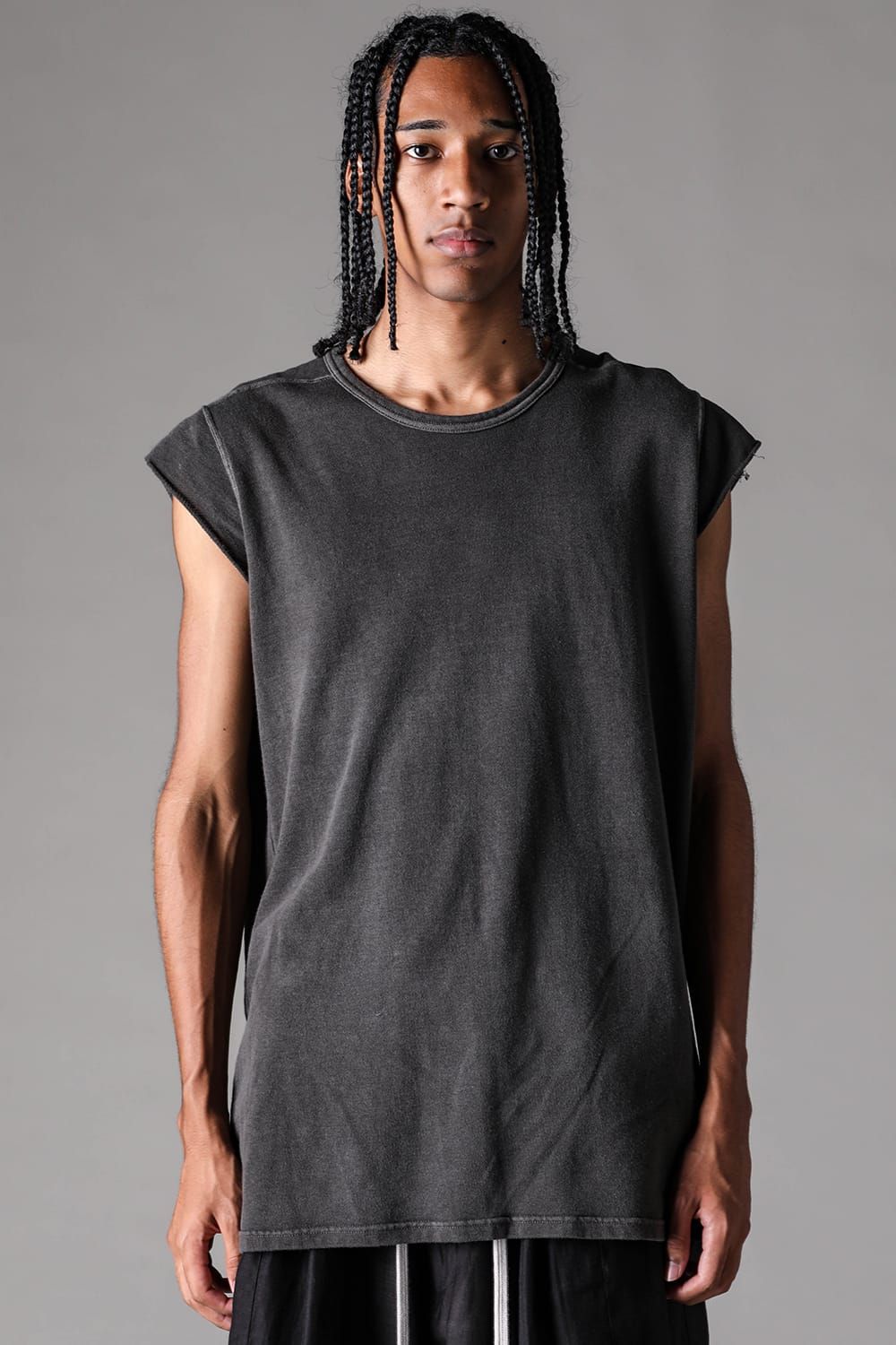 《2027SS先行予約》Sumi Dyed Lightweight French Terry Tank Top "D.Grey" / 墨染ミニ裏毛タンクトップ"ダークグレー"