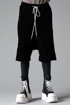 《2025AW先行予約》Washer Velour Sarouel Shorts"Black" / ワッシャーベロアサルエルショーツ"ブラック"