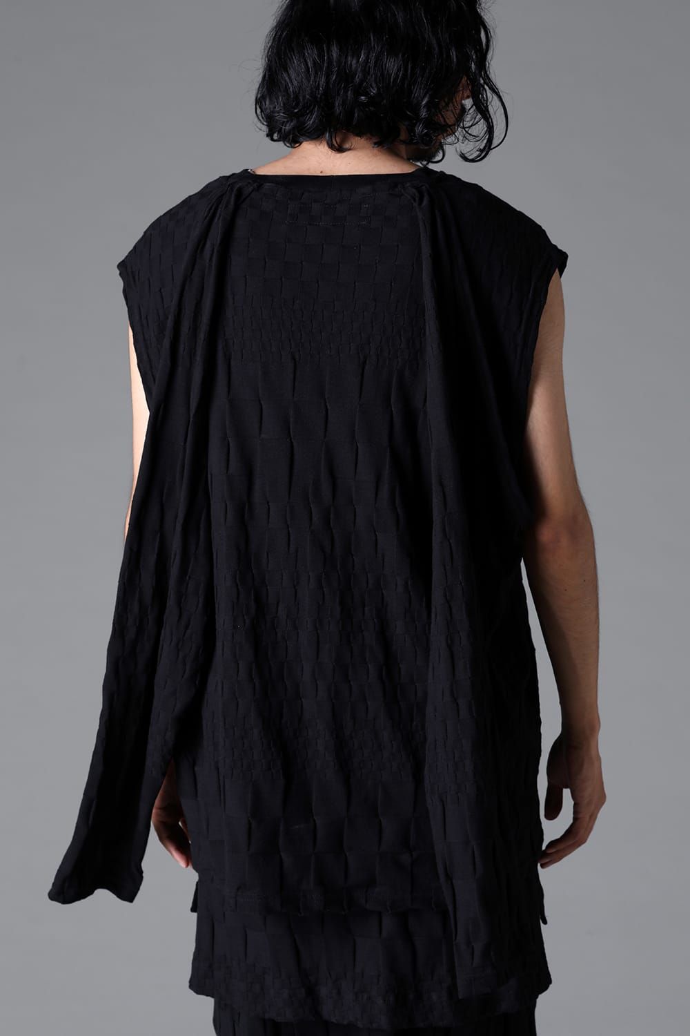 《2026SS先行予約》Gradient Plaid Pattern Shiva Long Sleeve Tee "Black / Cream" / グラデーションチェックパターンシヴァロングスリーブ"ブラック/クリーム"