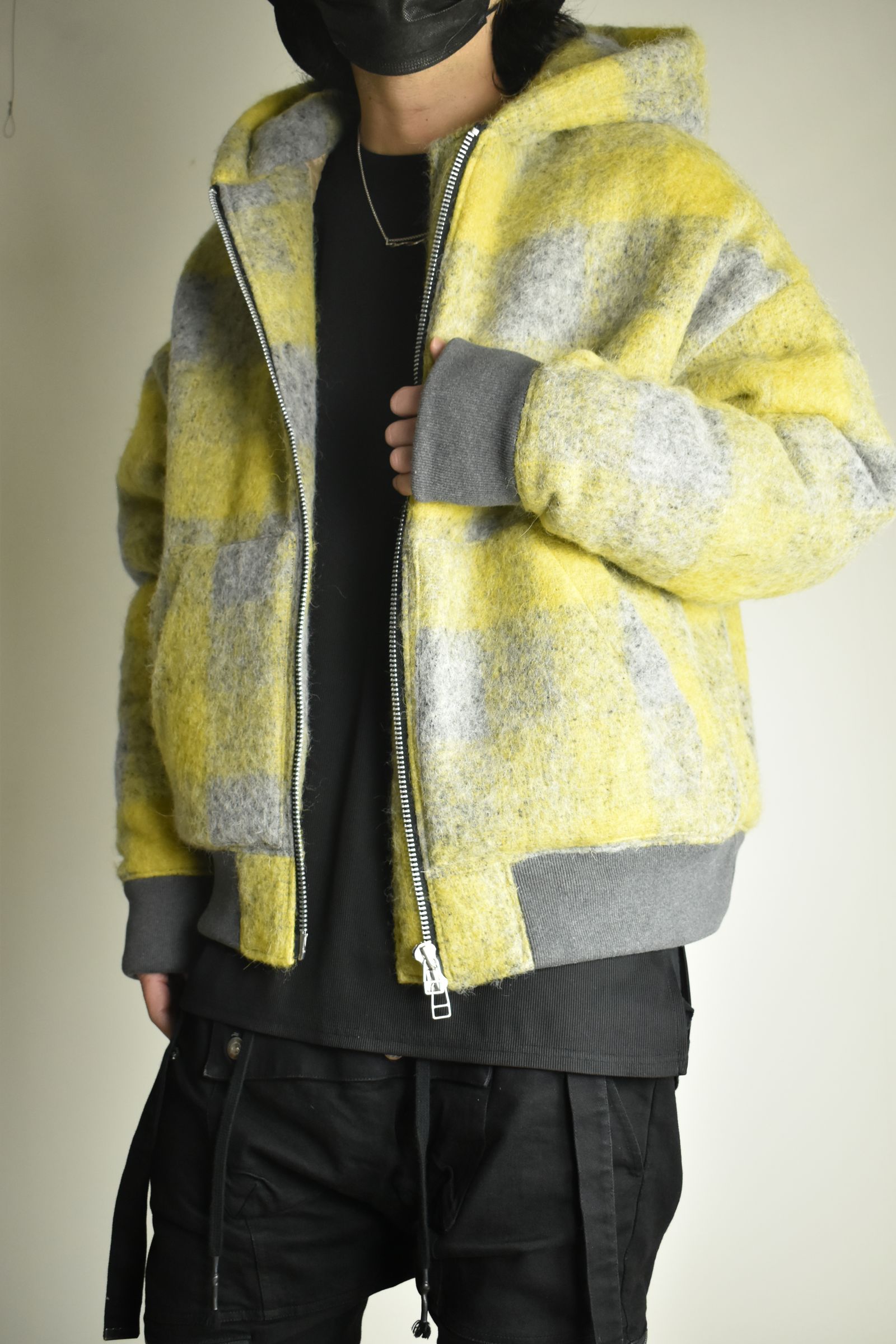 《2026AW先行予約》Plaid Padded Hoodie"Yellow" / プレイドパデッドフーディ"イエロー"