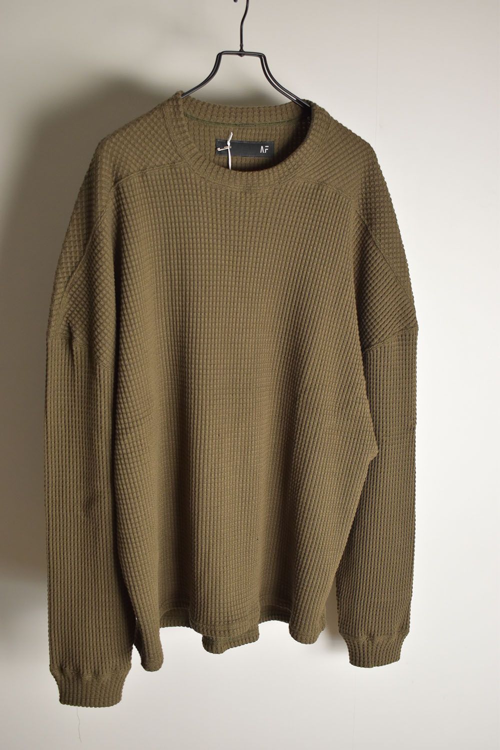 Heavy Waffle Over Size Top"Olive" / ヘビーワッフルオーバーサイズトップ"オリーブ"