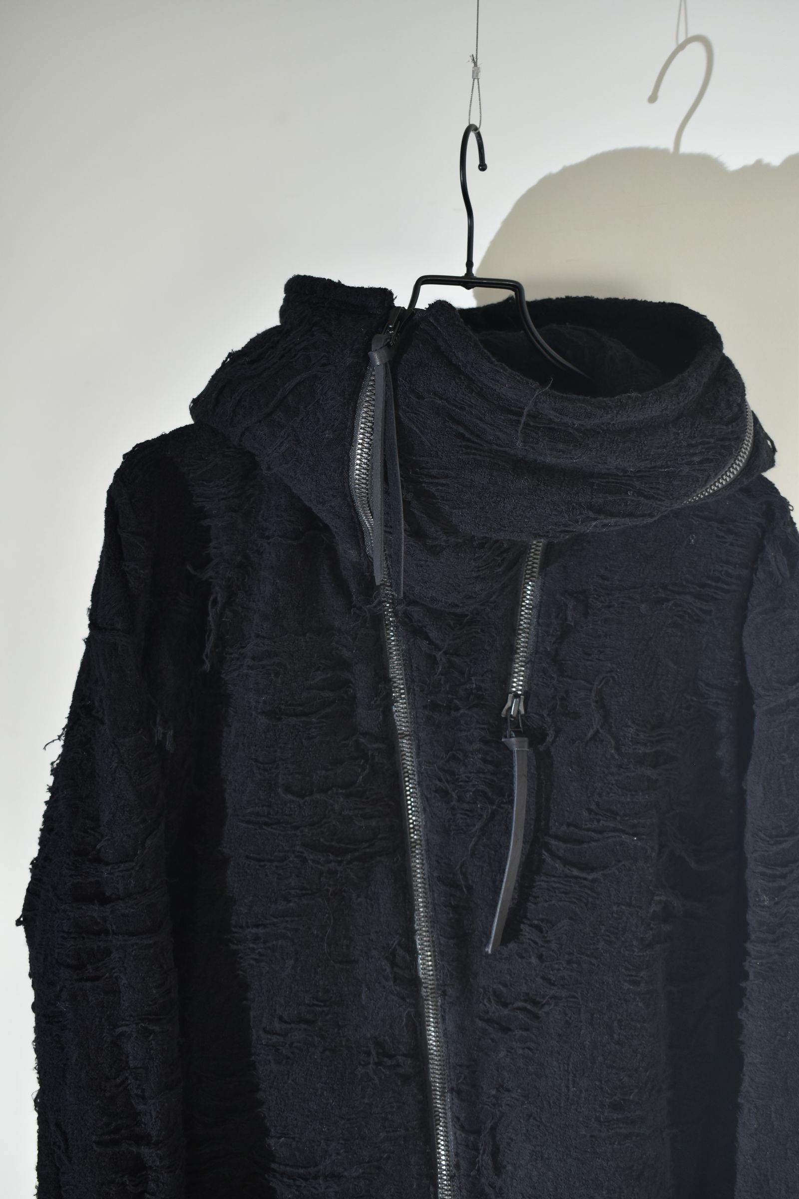 Damage Pile Zip-Up Hoodie"Black" / ダメージパイルジップアップフーディー"ブラック"