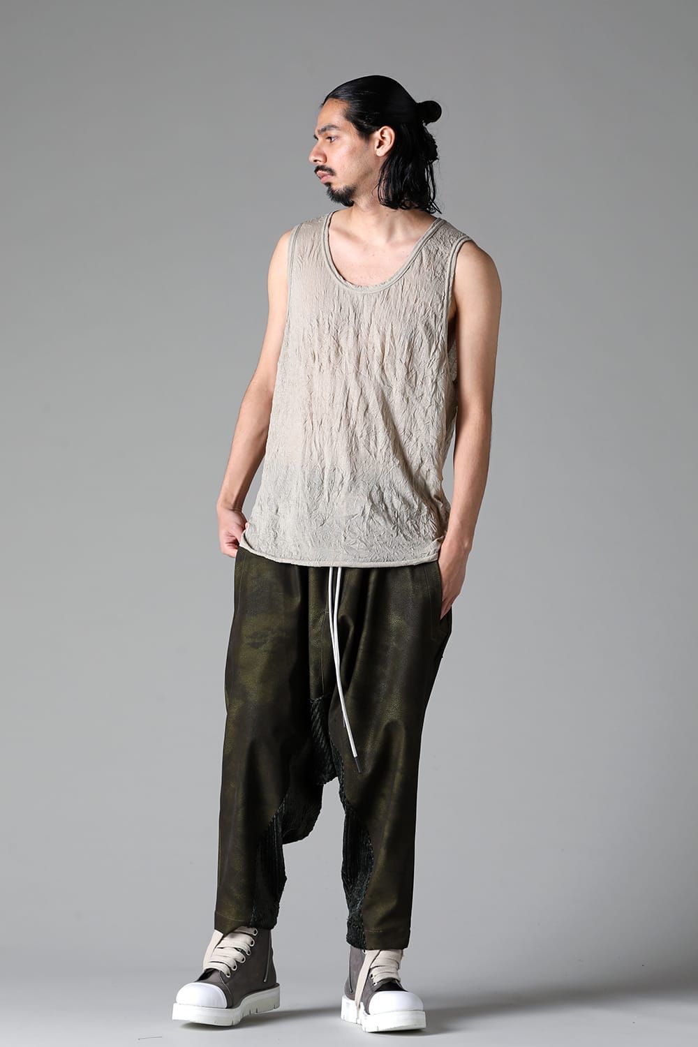 《2025AW先行予約》Gauze Washer Tank Top"Black / Grey / Ivory /Beige" /ガーゼワッシャタンクトップ"ブラック / グレー / アイボリー /ベージュ"