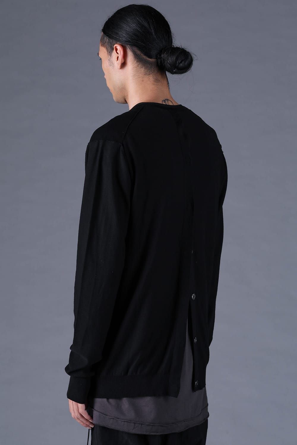 《2027SS先行予約分》16G High Gauge Silk Cotton Knit Cardigan"Black / Navy" / 16Gハイゲージシルクコットンニットカーディガン"ブラック / ネイビー"