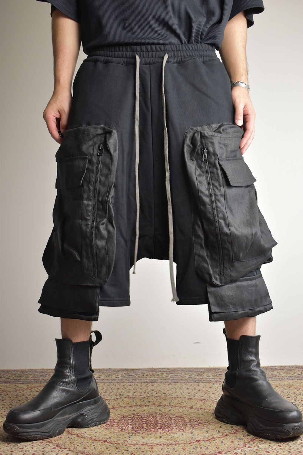 Combi Srouel Sweat Shorts"Black" / コンビサルエルスウェットショーツ"ブラック"