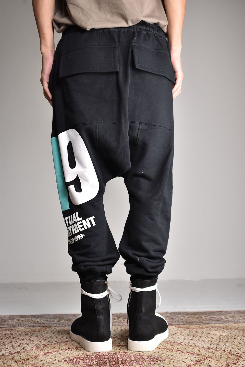 Midium Weight Sweat Sarouel Easy Pants"Black"/ミディアムウェイトスウェットサルエルイージーパンツ"ブラック"