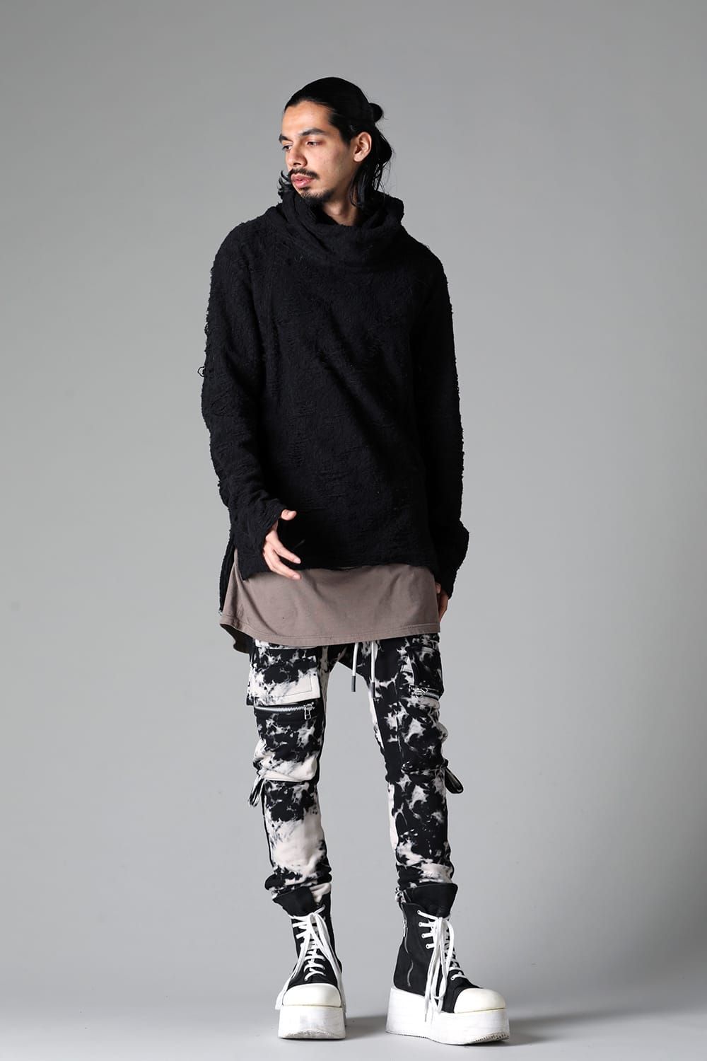 《2025AW先行予約》Damage Pile High Neck Top"Black" / ダメージパイル ハイネックトップ"ブラック"