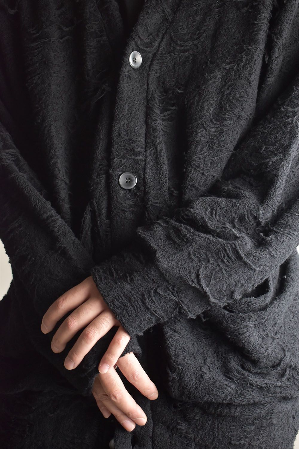 Damage Pile Jumbo Cardigan"Black" / ダメージパイル ジャンボカーディガン"ブラック"