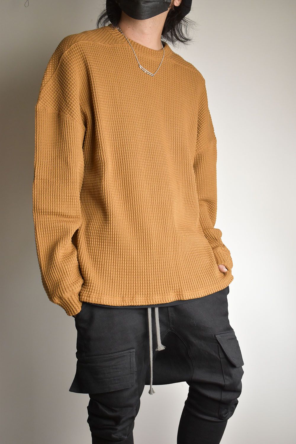 Heavy Waffle Over Size Top"Camel" / ヘビーワッフルオーバーサイズトップ"キャメル"