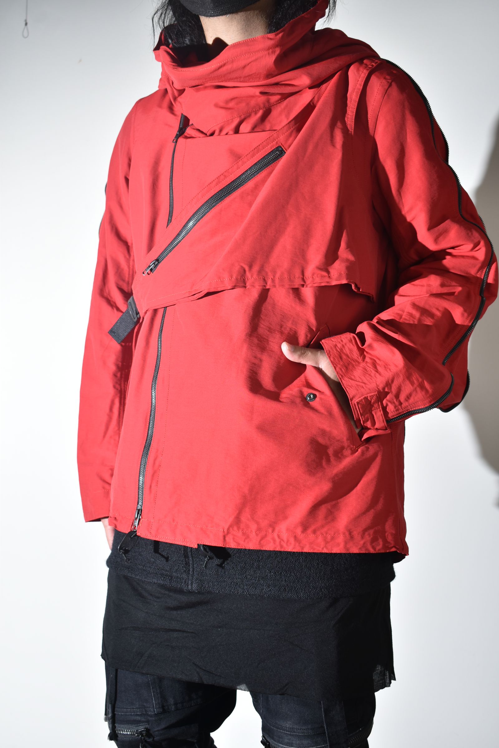 Multi Zip Short Mods Coat"Red" / マルチジップショートモッズコート"レッド"