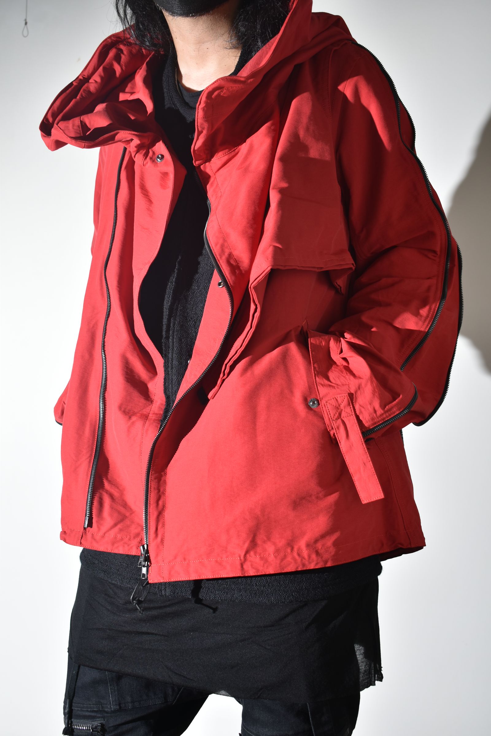 Multi Zip Short Mods Coat"Red" / マルチジップショートモッズコート"レッド"