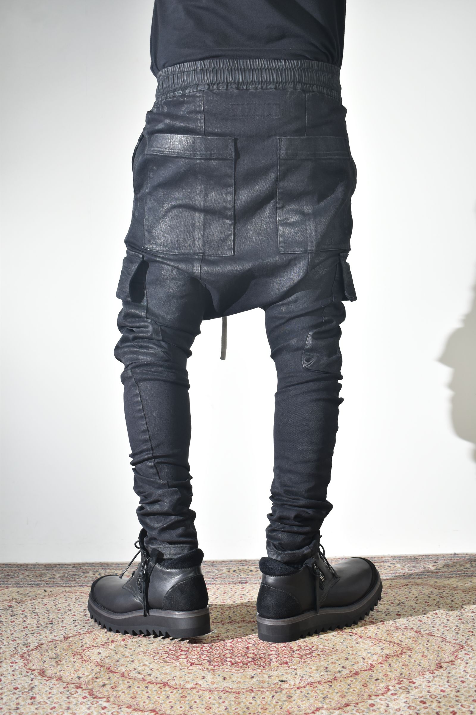 Coating Cargo Saroel Skinny"Black" / コーティングサルエルカーゴスキニー"ブラック"