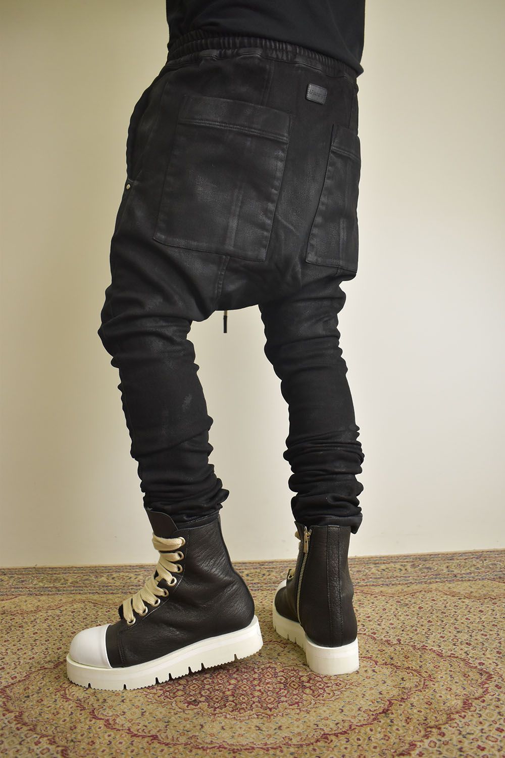 Coating Bonding  Sarouel Skinny Denim"Black" / コーティングボンディングサルエルスキニーデニム"ブラック"