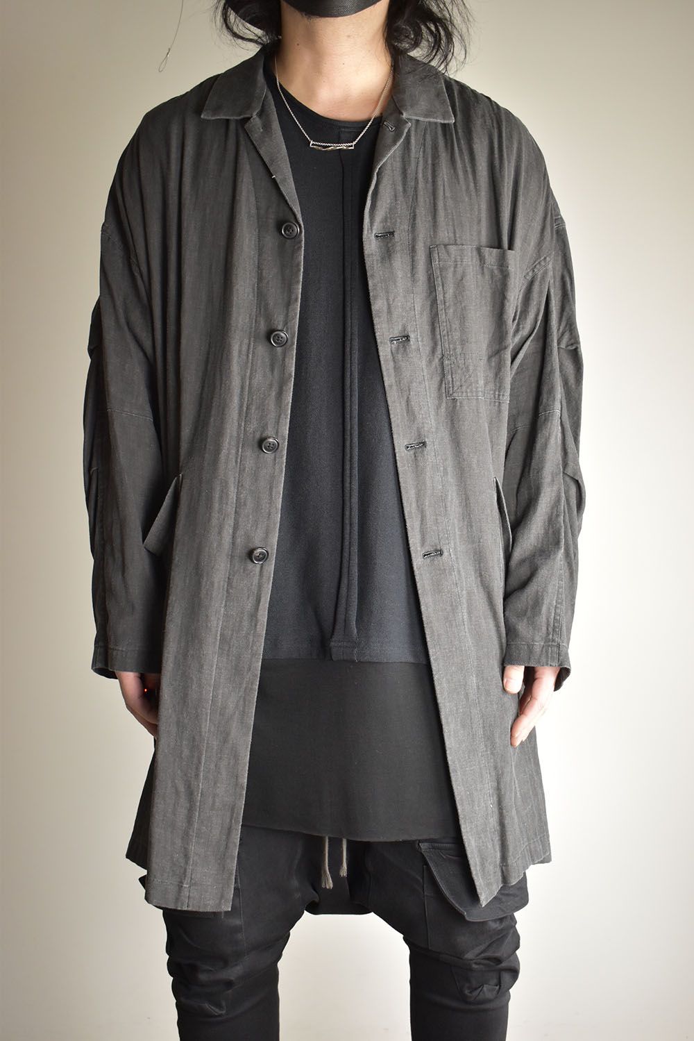 Pigmented Viera Shop Coat"Charcoal" / 顔料刷りビエラショップコート"チャコール"