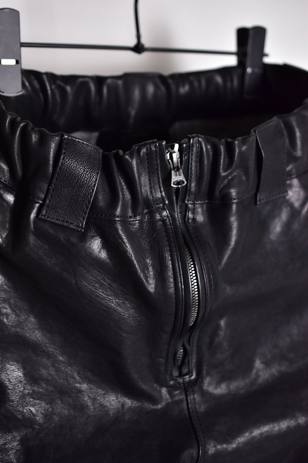Maryam Itary Kip Garment Dye Leather Pants"Black"/マリアムイタリーキップ製品染めレザーパンツ"ブラック"