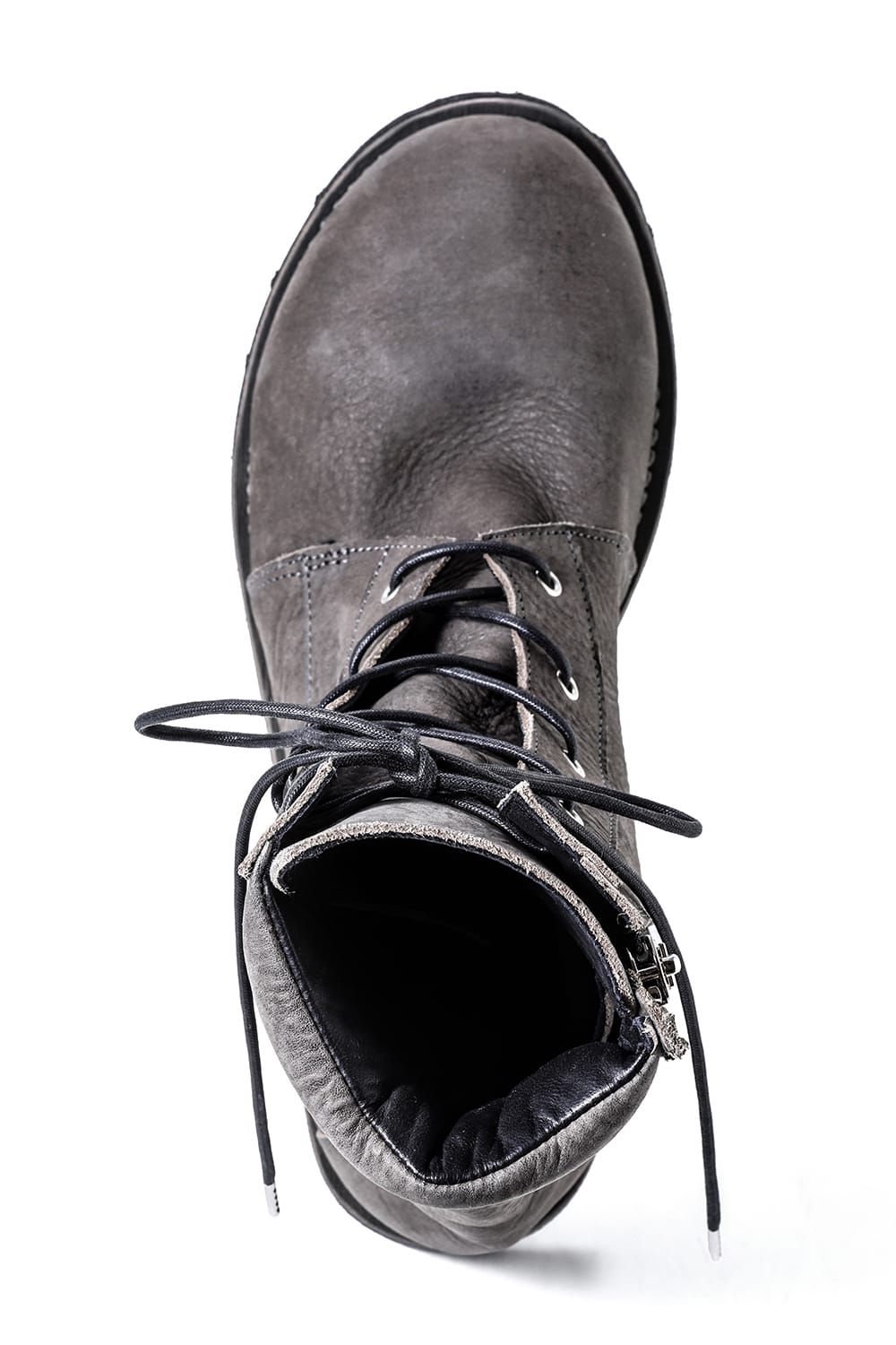 《2027SS先行予約分》Laces Uo Leather Boots "Black / Khaki" / レースアップレザーブーツ"ブラック / カーキ"
