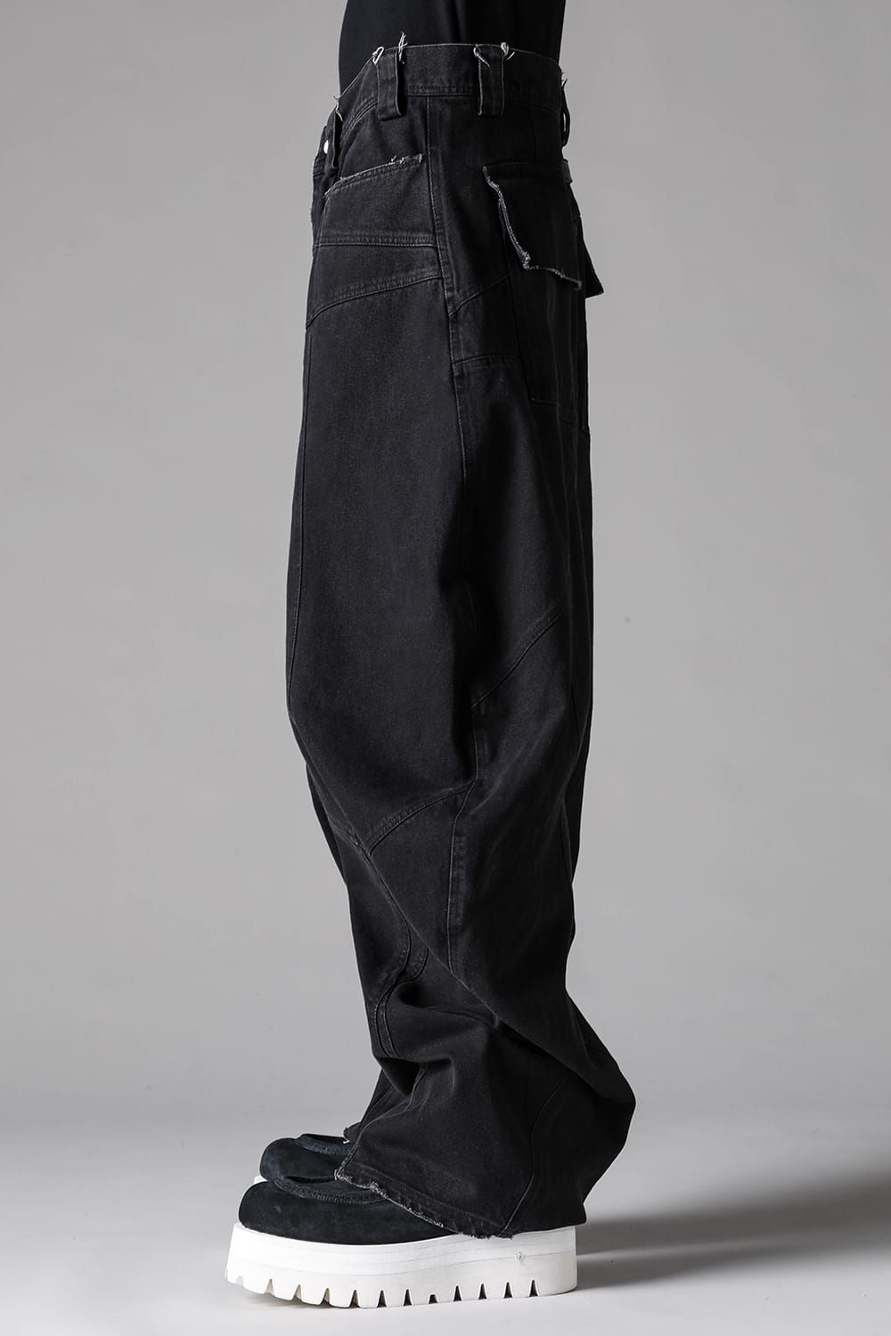 《2027SS先行予約》Curved Wide Pants"Black" / カーブドワイドパンツ "ブラック"