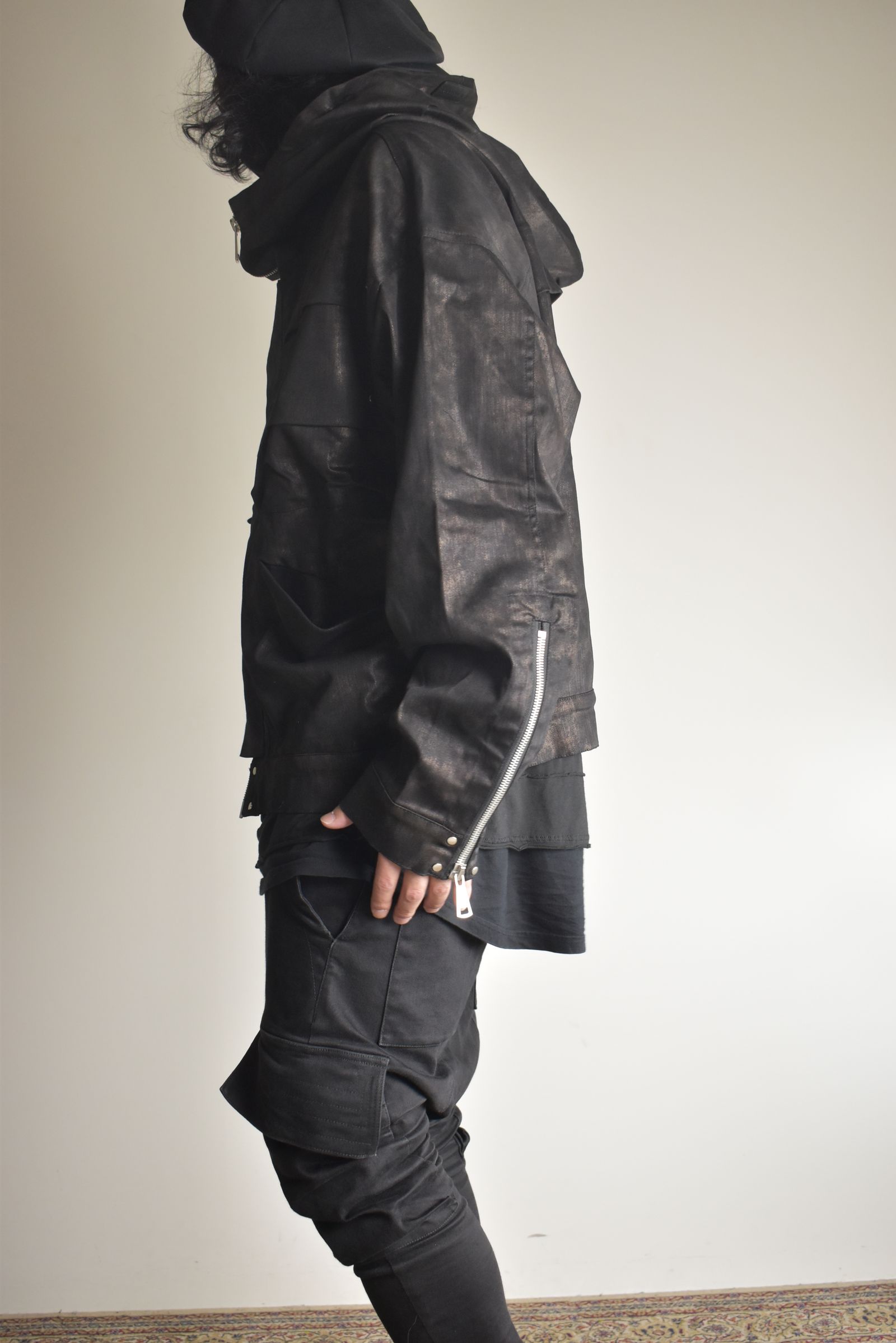 Metal Steam Camouflage Hooded Blouson"Black × Brown" / メタルスチームカモフラージュ フーデッドブルゾン"ブラック×ブラウン"