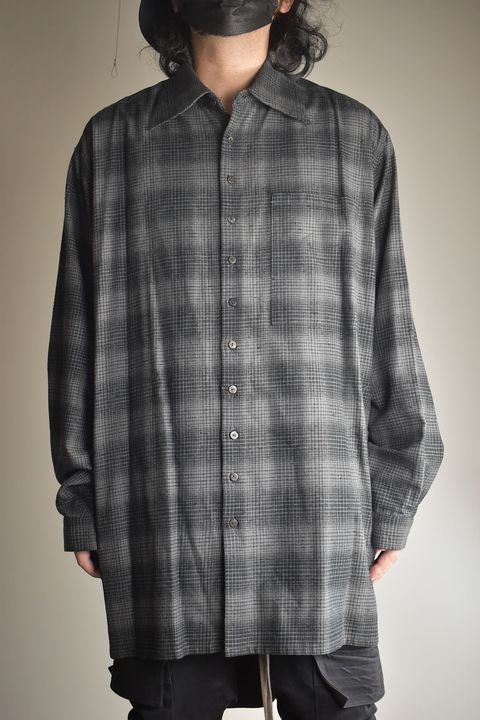 Over Sized Check Shirts"Grey" / オーバーサイズドチェックシャツ"グレー"