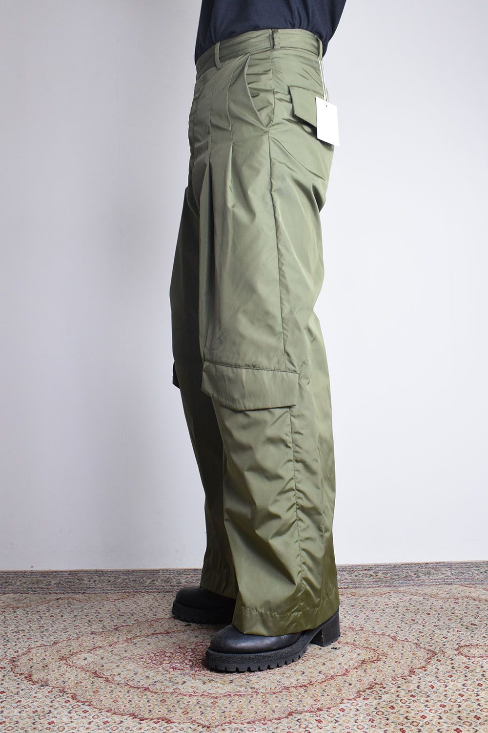 Shingle Flap Baggy Trousers "Military Green" / シンフラップバギートラウザー"ミリタリーグリーン"