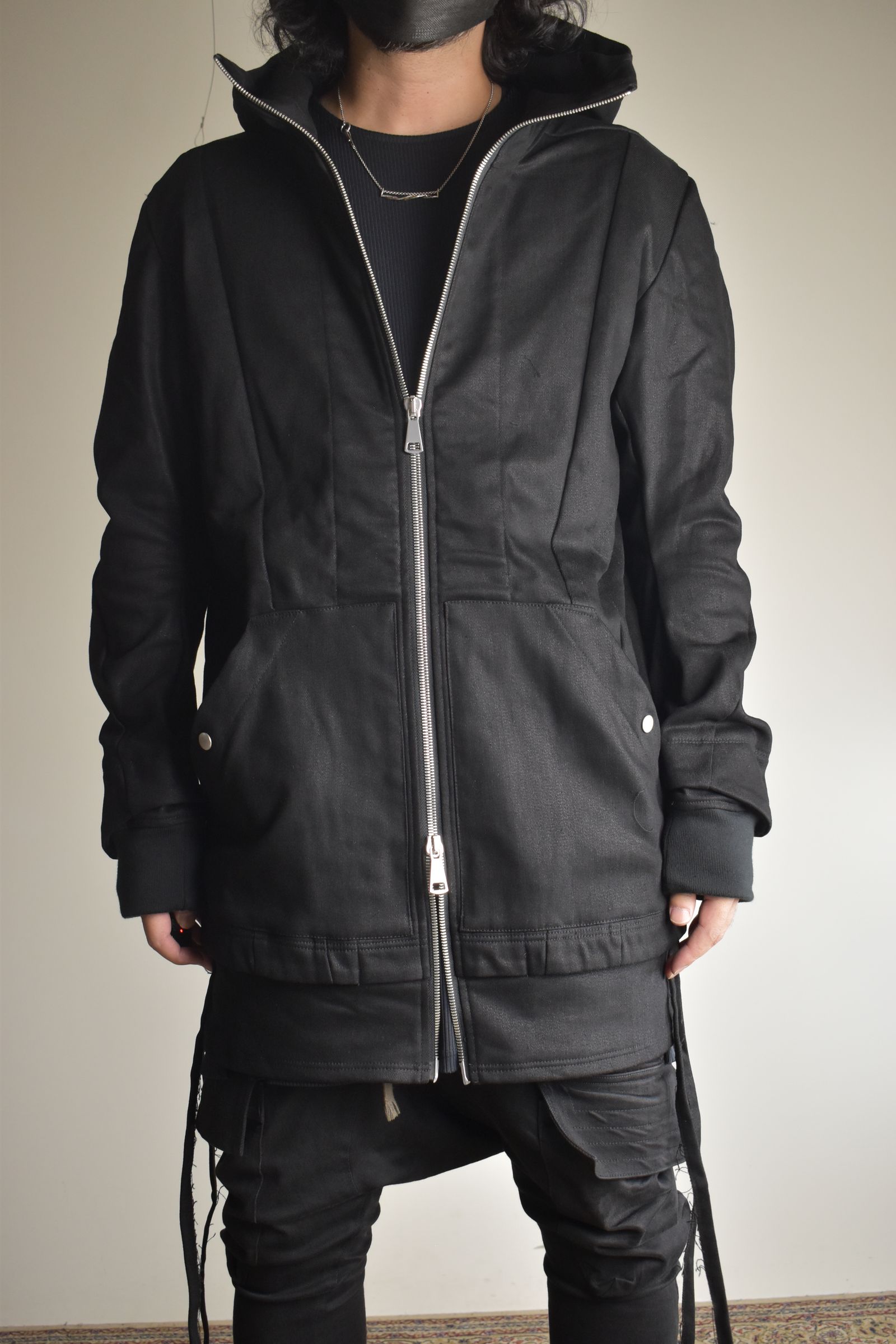 Bonding  Hoodie Denim Blouson"Black" / ボンディングフーデッドデニムブルゾン"ブラック"