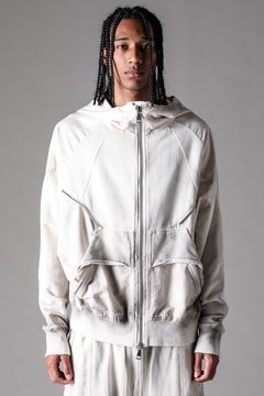 《2027SS先行予約》Vintage Zip Hoodie "Black × Brown / Grey × L.Grey / Ivory" / ヴィンテージジップフーディ"ブラック×ブラウン / グレー×ライトグレー / アイボリー"