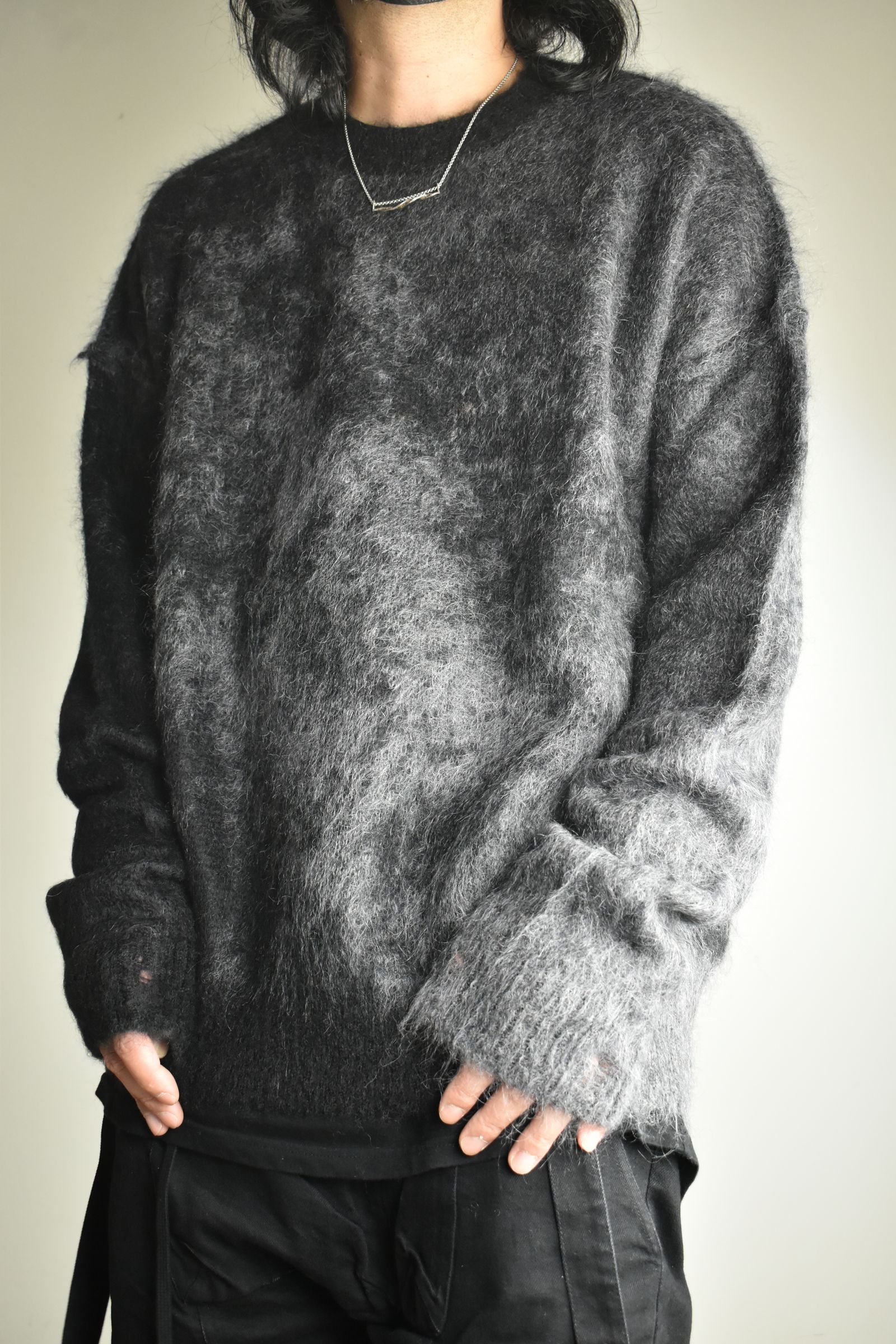 Gradation Mohair Knit Pullover"Black" / グラデーションモヘアニットプルオーバー"ブラック"