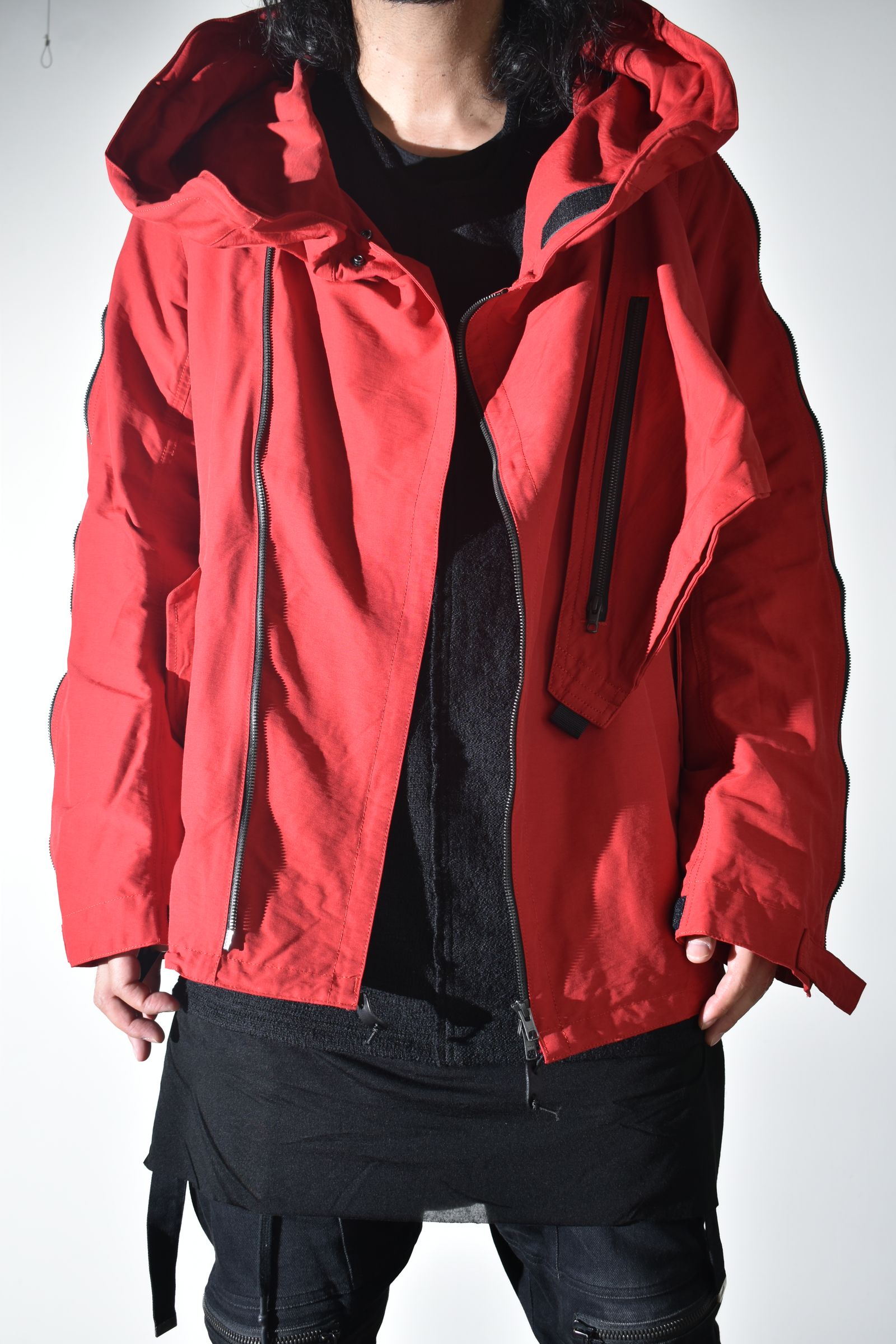 Multi Zip Short Mods Coat"Red" / マルチジップショートモッズコート"レッド"