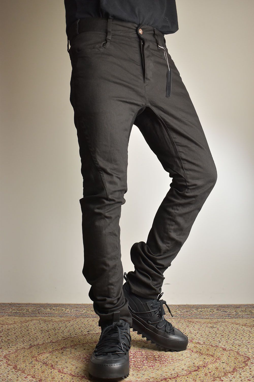 Stretch Denim Straight Slim Pants"Black" / ストレッチデニムストレートスリムパンツ"ブラック"