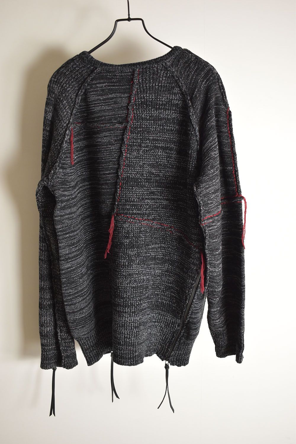 Wool Knit Zip Pullover "Charcoal" / ウールニットジッププルオーバー"チャコール"