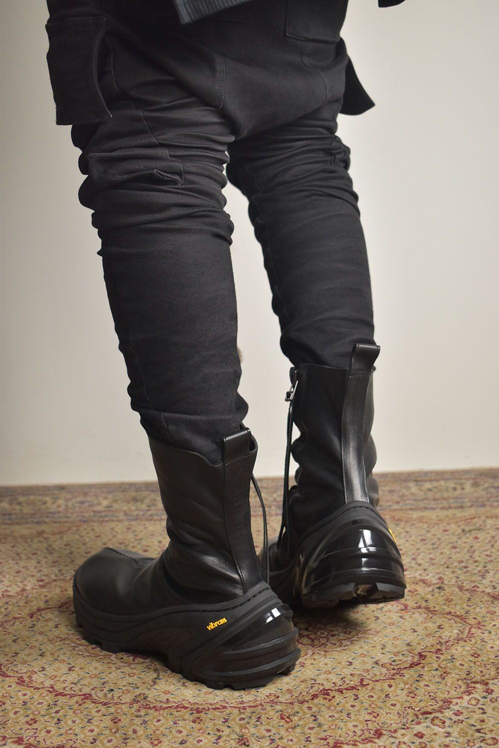 Over Lock Side Zip Boots_Maryam Horse Front "Black" / オーバーロックサイドジップブーツ マリアムホースフロント"ブラック"