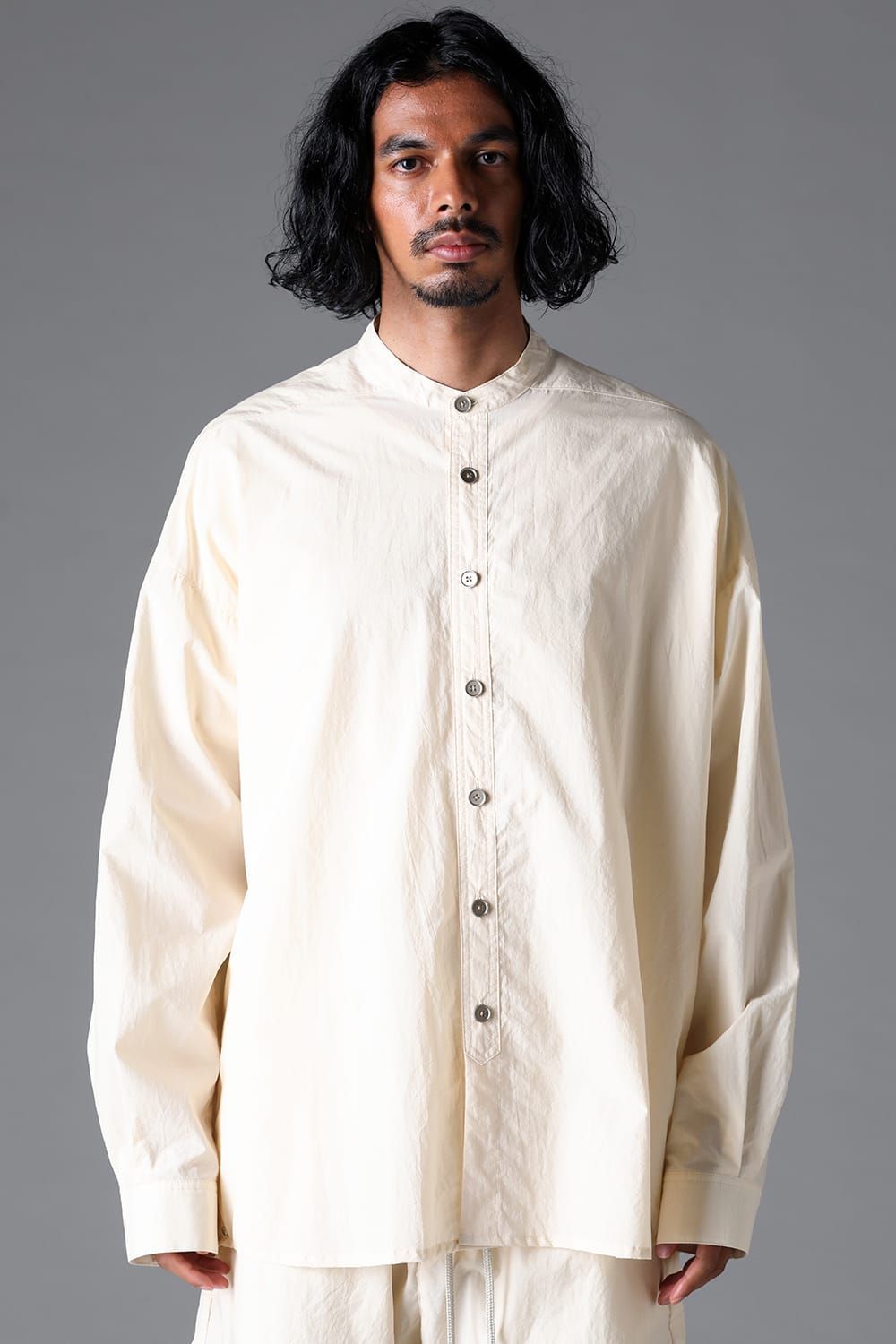《2026SS先行予約》Stand Collar Shirts "Black / Cream /Soil" / スタンドカラーシャツ"ブラック/クリーム/ソイル"