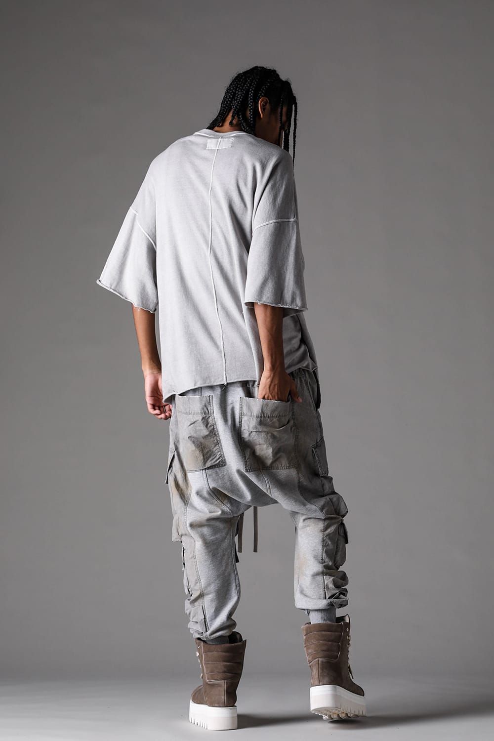 《2027SS先行予約》Sumi Dyed Lightweight French Terry Jumbo Tee"L.Grey / D.Grey" / 墨染ミニ裏毛ジャンボTee "ライトグレー /ダークグレー"