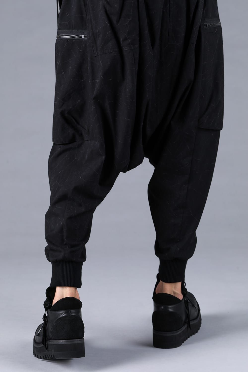 Catch Washer Bleach Belt Adjustable Sarouel Cargo Pants"Black" / キャッチワッシャーブリーチベルトアジャスタブルサルエルカーゴパンツ"ブラック"