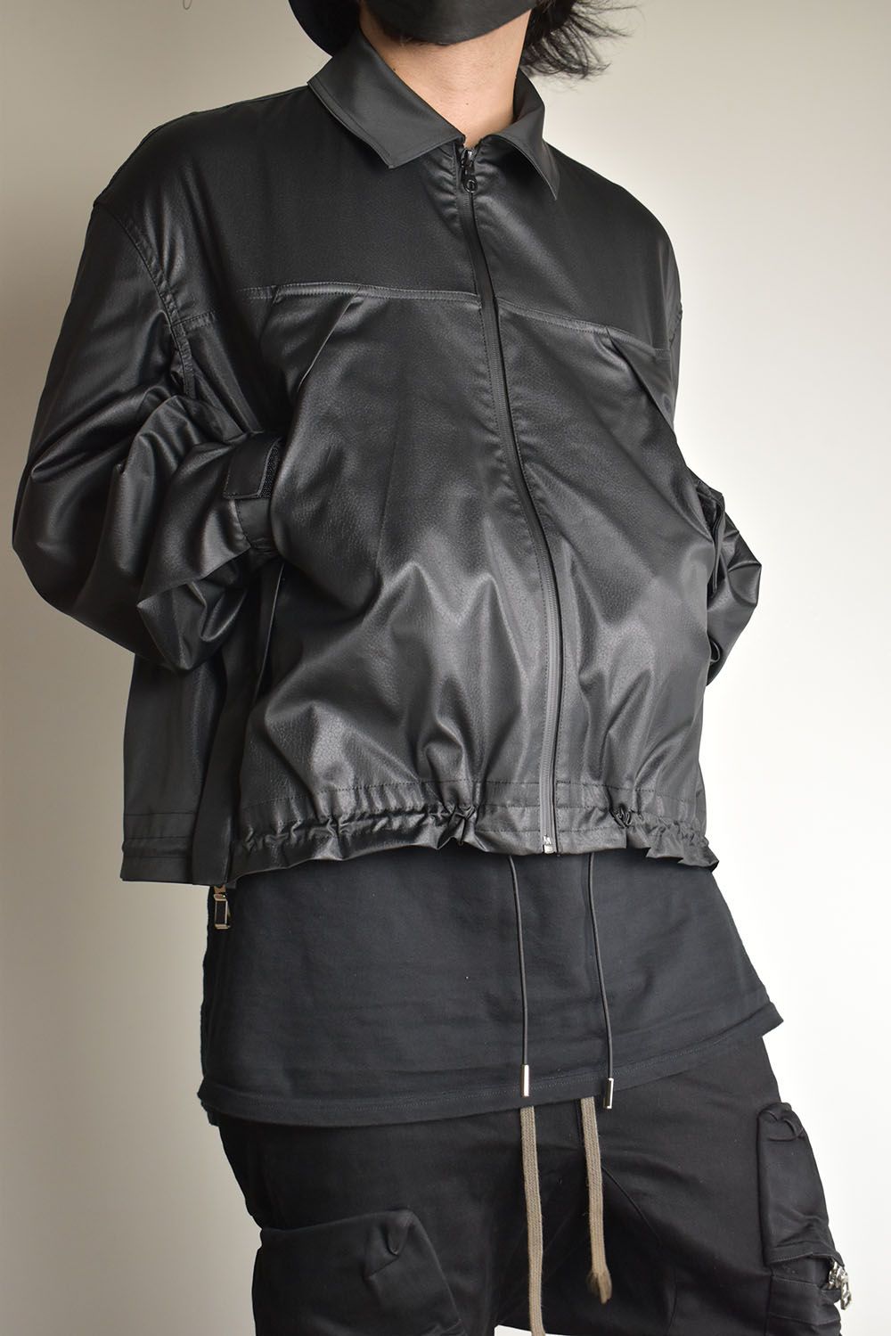 Fake Fake Leather Flight Jacket"Black"/フェイクフェイクレザーフライトジャケット"ブラック"