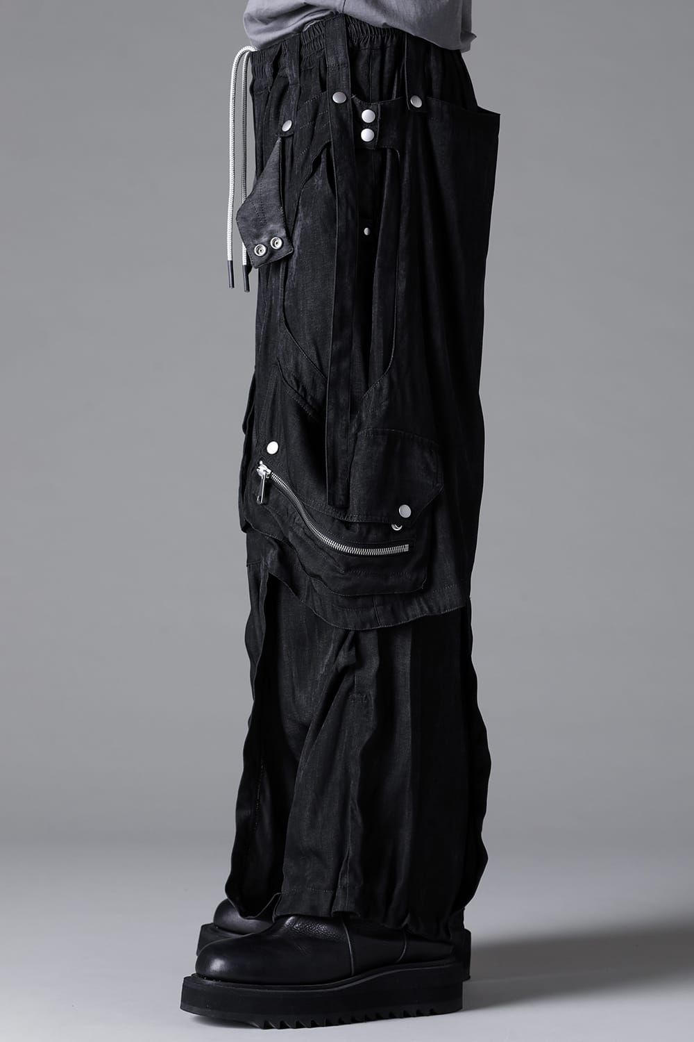 《2026SS先行予約》Parachute Cargo Wide Pants"Black / Uneven D.Grey / Uneven Grey" / パラシュートカーゴワイドパンツ"ブラック/アンイーブンダークグレー/アンイーブングレー"